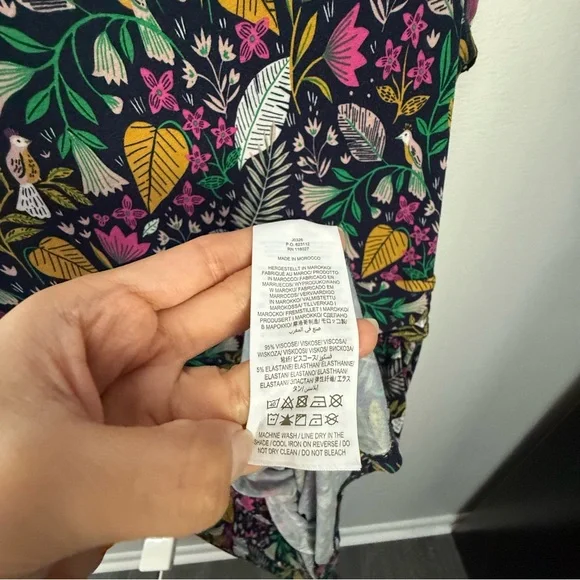 Boden US 8 Amelie Jersey Dress Floral Bird Print Navy Pink - Picture 8 of 10